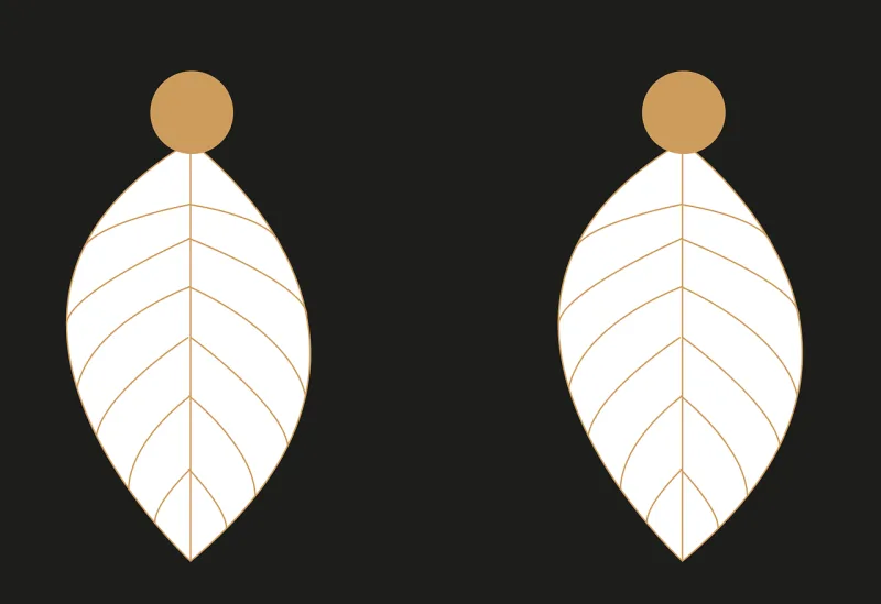 Leaf Nature Earrings Stickdatei – Natur