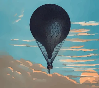 Vintage Hot air balloon Steampunk Stickdatei