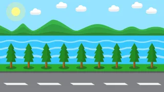 Road Lake Mountains Stickdatei – Natur