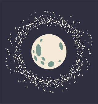 Moon Space Vintage Stickdatei