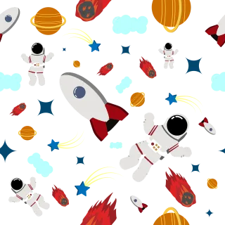 Seamless pattern Kids Cosmonaut Stickdatei