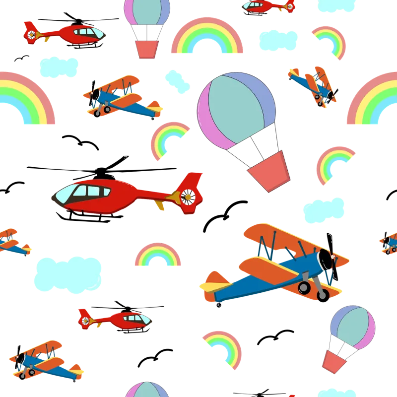 Aircraft Cartoon Pattern Stickdatei – Fahrzeuge