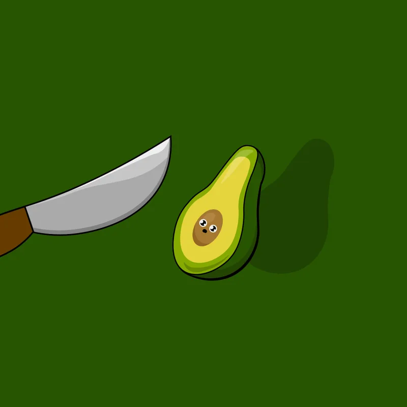 Avocado Scared Knife Stickdatei – Essen & Trinken