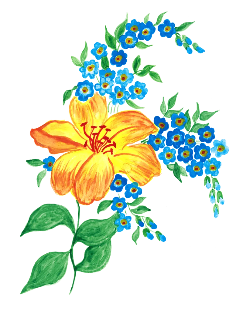 Flowers Plant Watercolor Stickdatei – Blumen