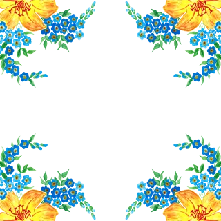 Flowers Border Watercolor Stickdatei