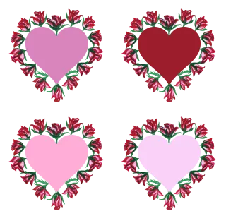 Hearts Roses Watercolor Stickdatei