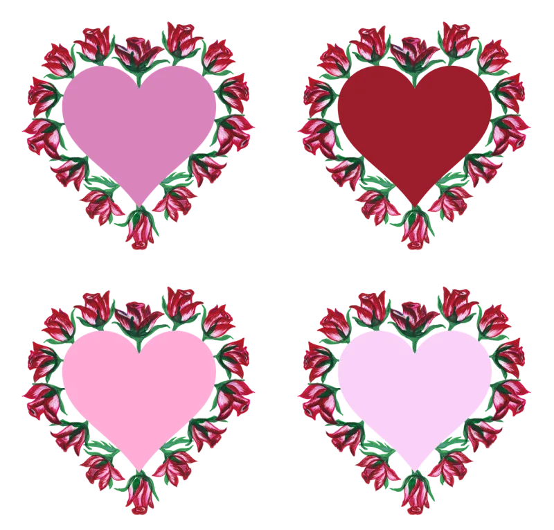 Hearts Roses Watercolor Stickdatei – Herzen & Liebe