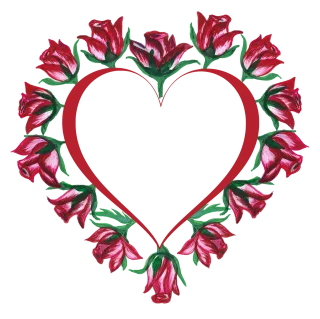 Heart Roses Love Stickdatei