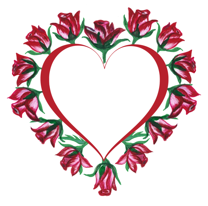 Heart Roses Love Stickdatei – Blumen