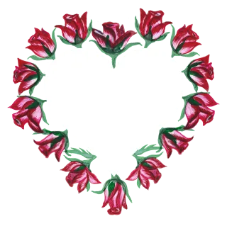 Heart Roses Love Stickdatei