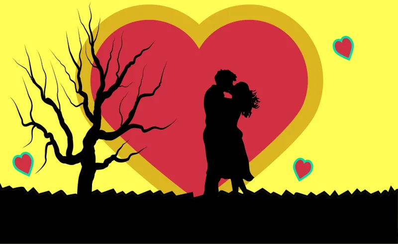 Love Romantic Kiss Stickdatei – Herzen & Liebe
