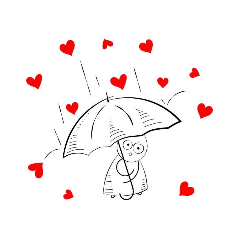 Umbrella Hearts Rain Stickdatei – Herzen & Liebe