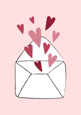Hearts Letter Envelope Stickdatei
