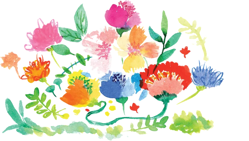 Flower garden Watercolor Flower Stickdatei – Blumen