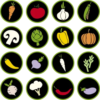 Vegetables Icon Food Stickdatei
