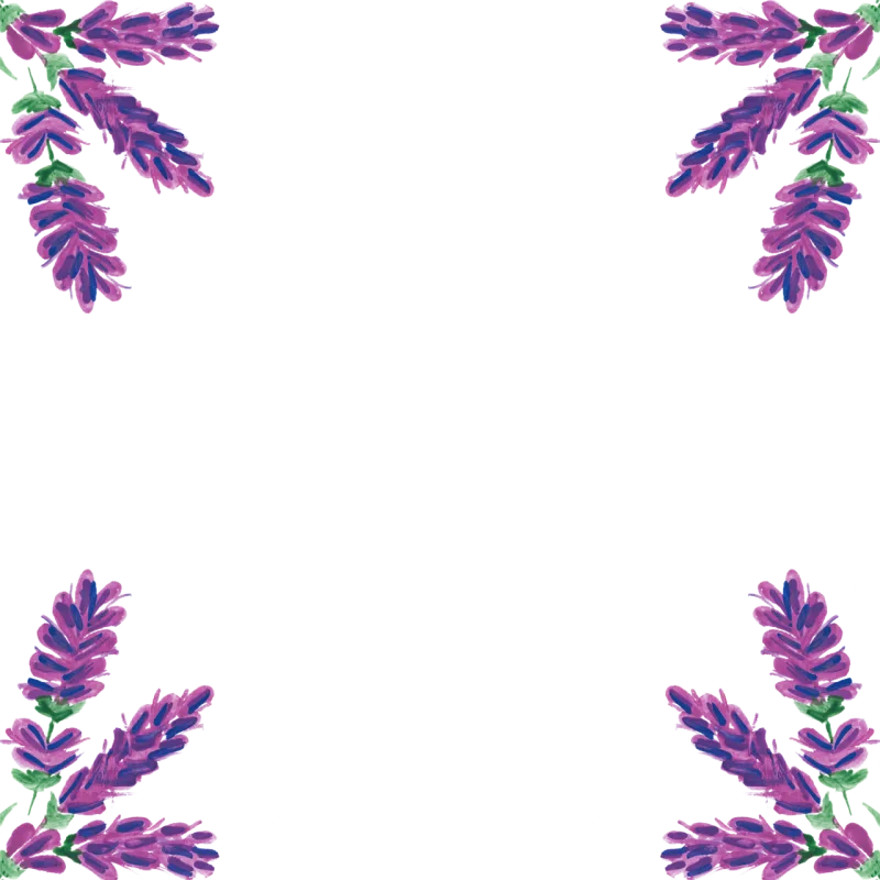 Lavender Border Watercolor Stickdatei – Blumen