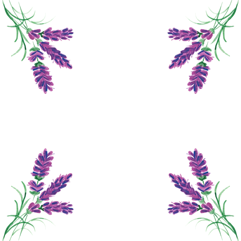 Lavender Border Watercolor Stickdatei – Blumen