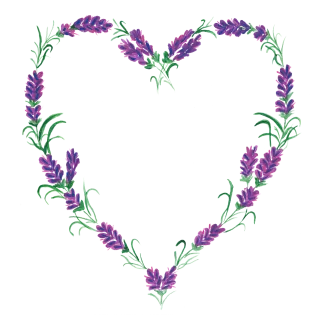 Lavender Frame Heart Stickdatei