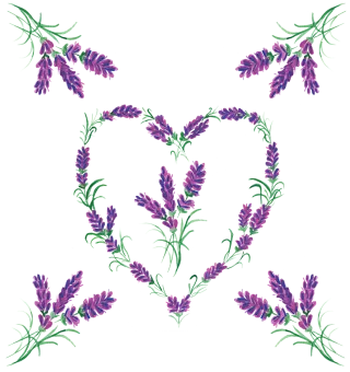 Lavender Border Frame Stickdatei