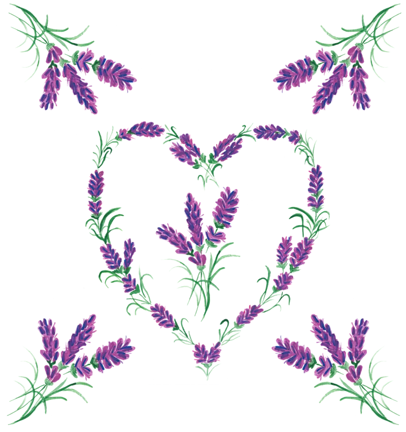 Lavender Border Frame Stickdatei – Blumen