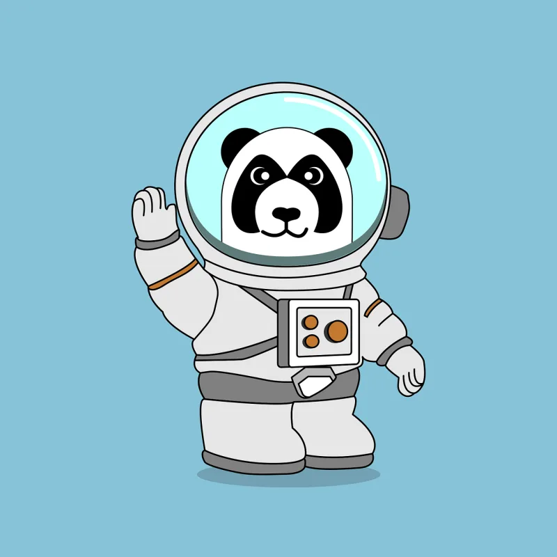 Panda Astronaut Astronaut suit Stickdatei – Tiere