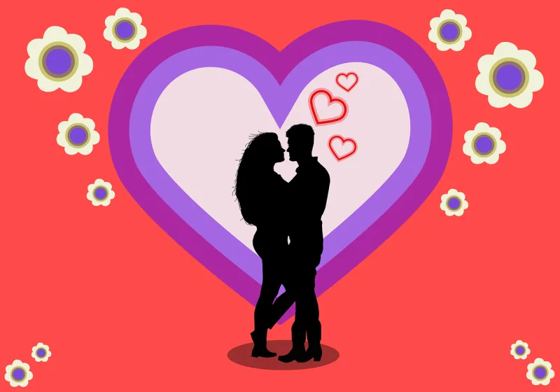 Hearts Couple Silhouette Stickdatei – Herzen & Liebe