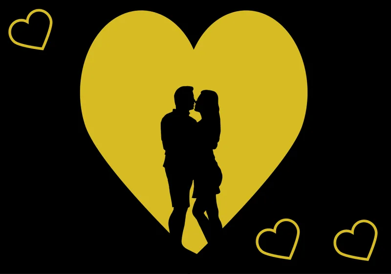 Hearts Couple Silhouette Stickdatei – Herzen & Liebe