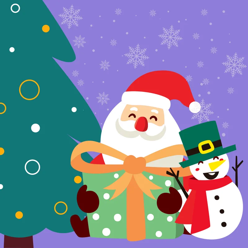 Santa claus Snowman Tree Stickdatei – Weihnachten