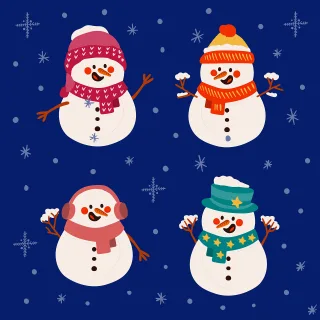 Snowmen Snowflakes Christmas Stickdatei
