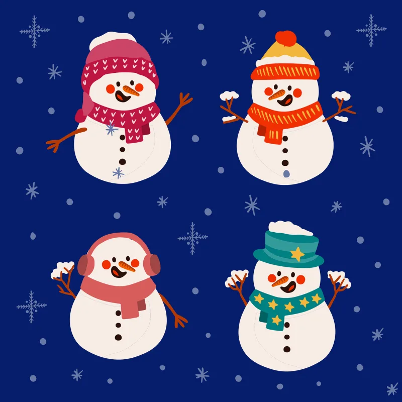 Snowmen Snowflakes Christmas Stickdatei – Weihnachten