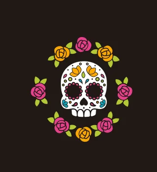 Skull Nature Flower wallpaper Stickdatei