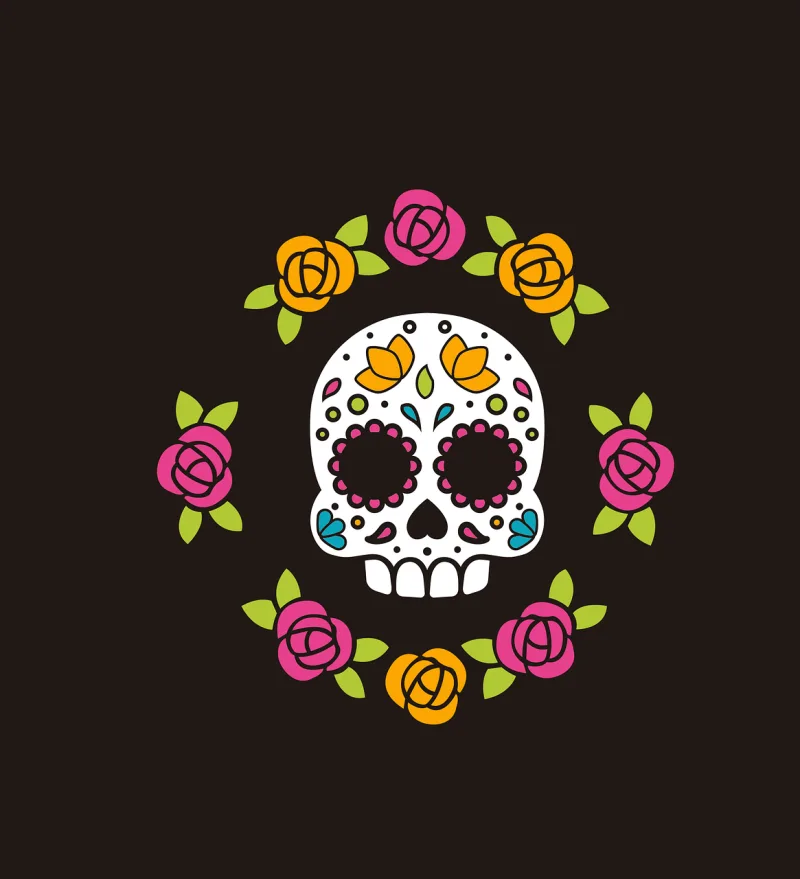 Skull Nature Flower wallpaper Stickdatei – Blumen