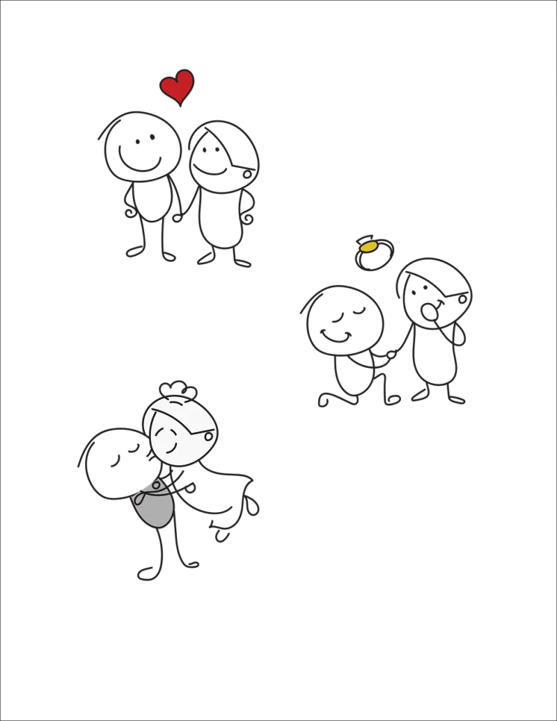 Valentines day Couple Love Stickdatei – Herzen & Liebe