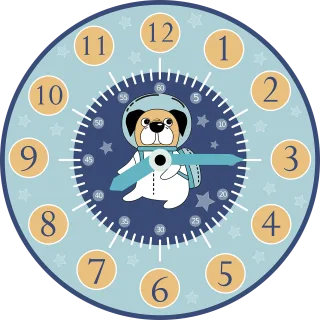 Clock Dog Animal Stickdatei