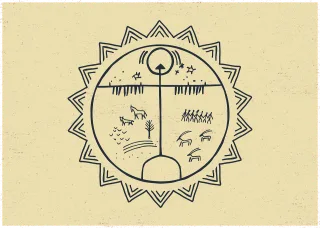 Shaman Ritual Drum Stickdatei – Tiere