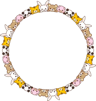 Animals Round Frame Stickdatei
