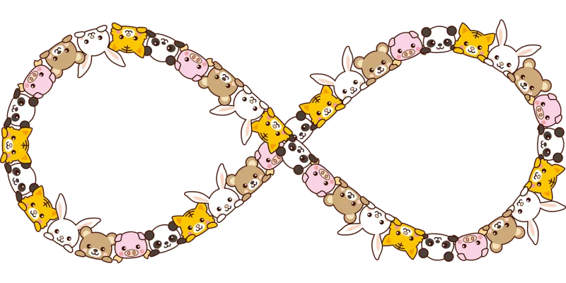 Animals Infinity Frame Stickdatei – Tiere