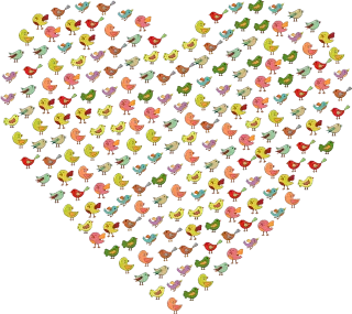 Birds Nature Heart Stickdatei – Herzen & Liebe