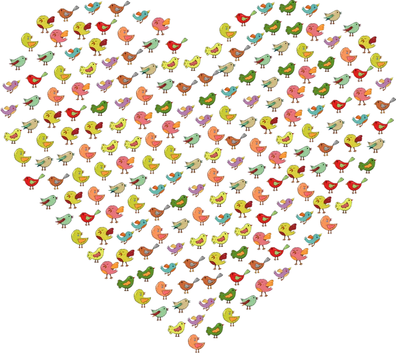 Birds Nature Heart Stickdatei – Herzen & Liebe