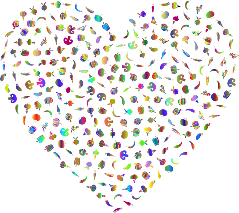 Vegetables Heart Love Stickdatei – Natur