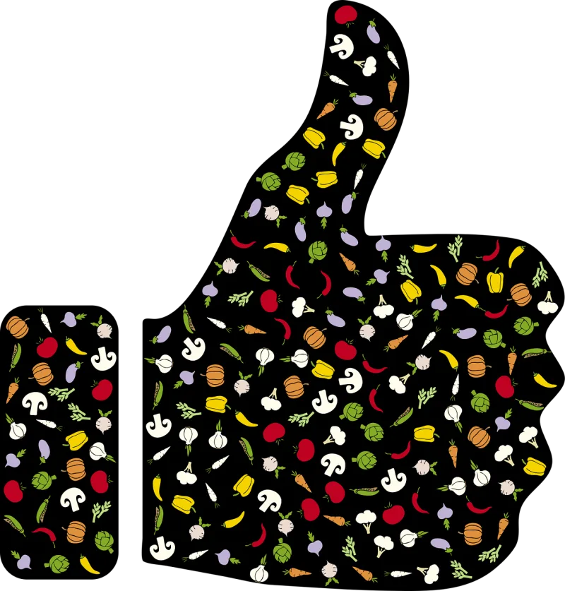 Thumbs up Like Vegetables Stickdatei – Natur