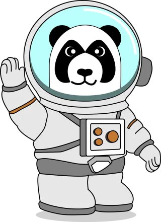Panda Astronaut Astronaut suit Stickdatei – Tiere
