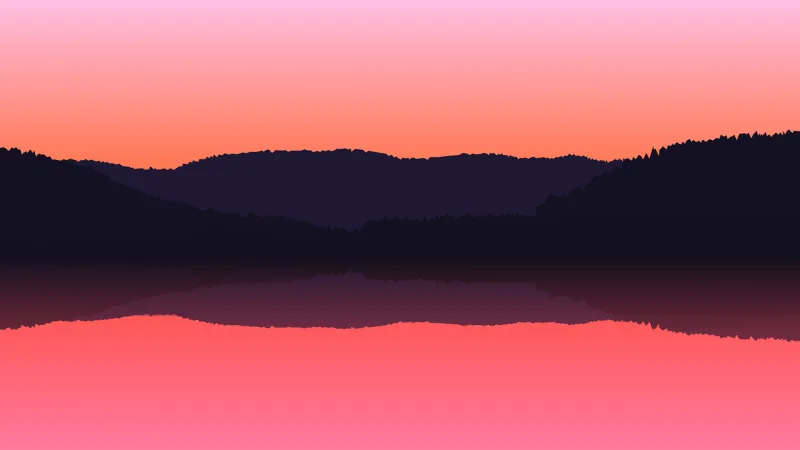 Lake Mountains Sunset Stickdatei – Natur