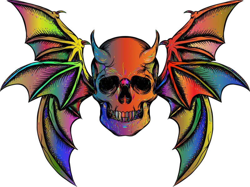 Skull Wings Horns Stickdatei – Kinder