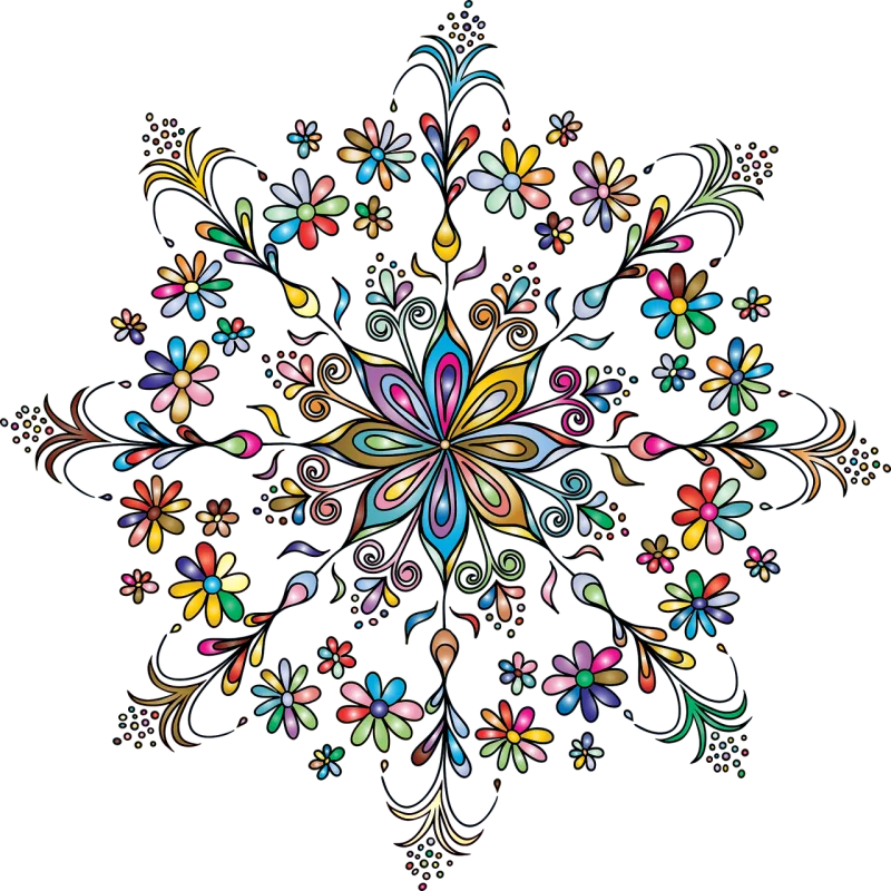 Mandala Floral Colorful Stickdatei – Kinder