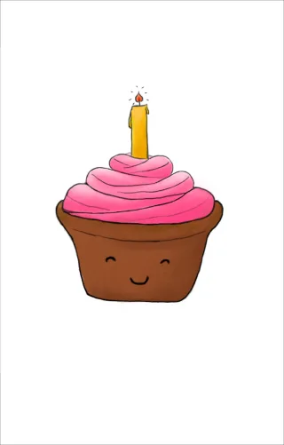 Cupcake Candle Smiley Stickdatei