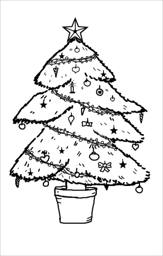 Christmas tree Nature Coloring book Stickdatei