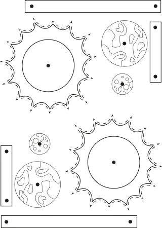 Sun Earth Line art Stickdatei