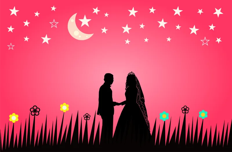 Couple Wedding Marriage Stickdatei – Herzen & Liebe
