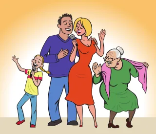 Family Dance Happiness Stickdatei